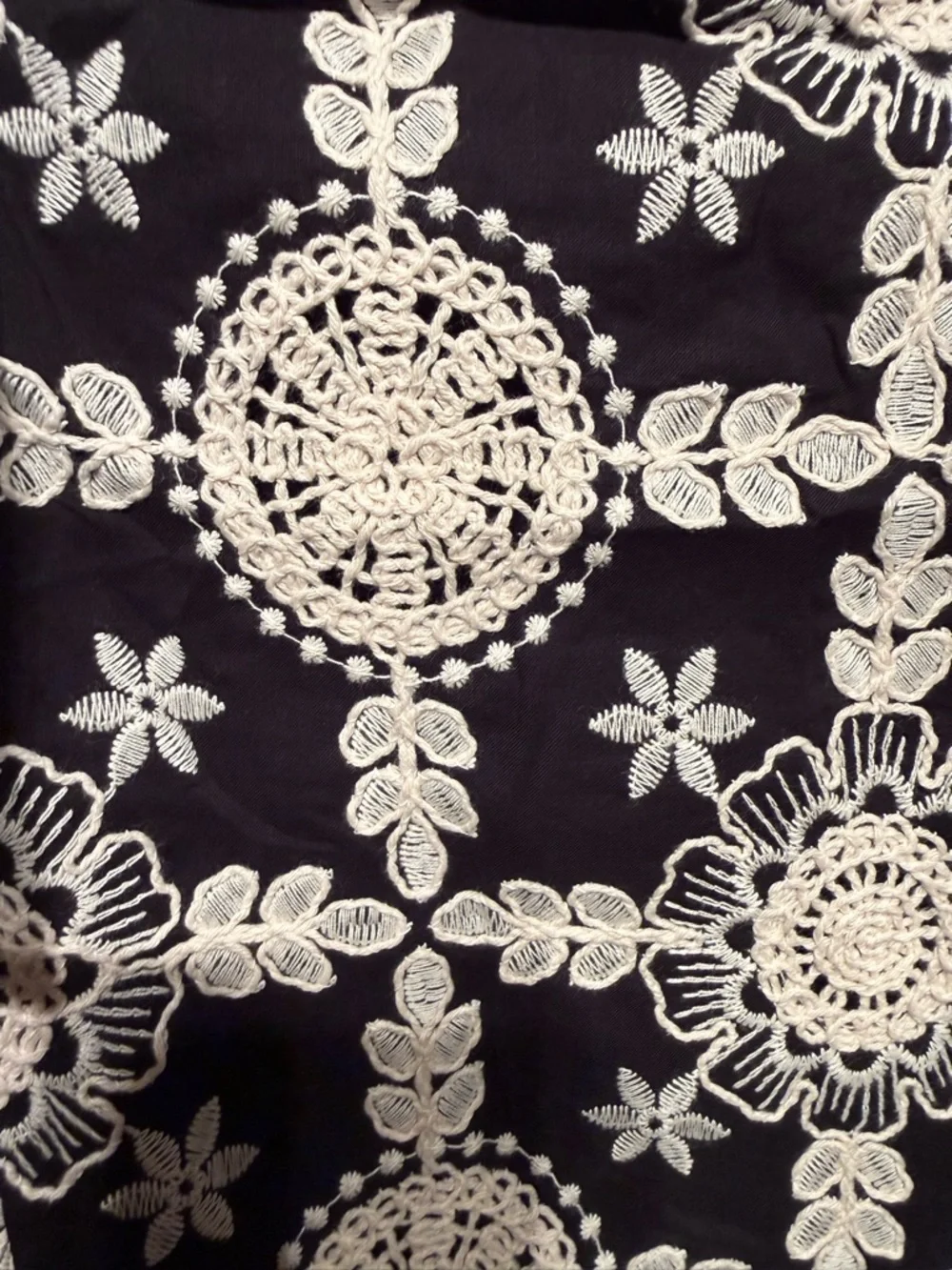 Rosie Posie Black & Cream Tie-Shoulder Mini Dress women’s size large - Picture 4 of 6